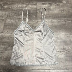Silver Satin Camisole Top